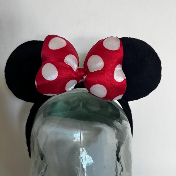 Disney Girls Minnie Mouse Headband Ears Red Polka dot Bow - Picture 9 of 13